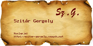Szitár Gergely névjegykártya